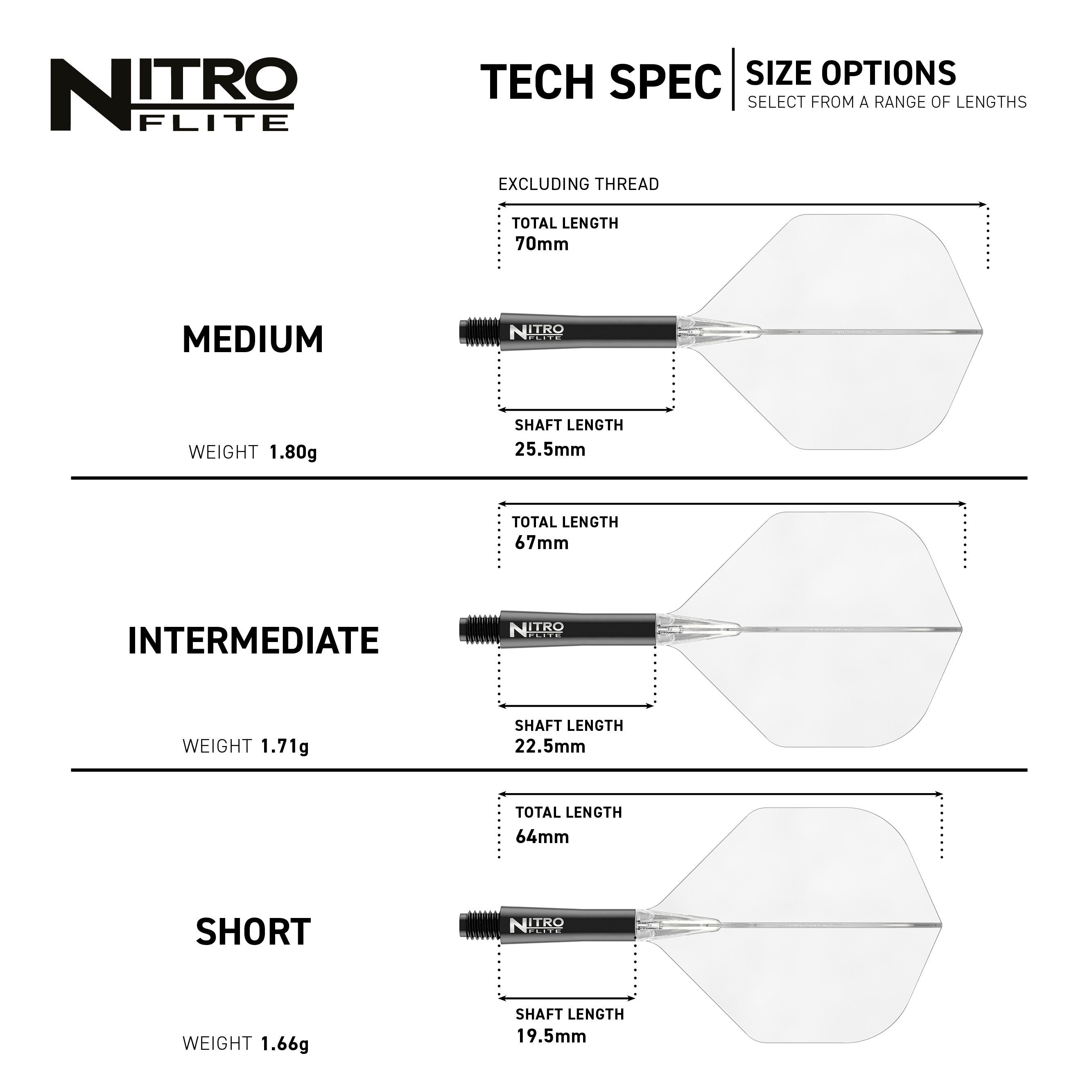 Nitro Flite -  Integrated Flight and Shaft Black & Clear