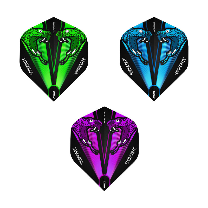 Hardcore Peter Wright Snakebite Assorted Transparent Flight Pack